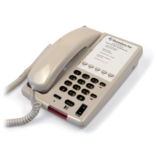 Inn-Phone® Single-Line Telephone with Speakerphone, 5 Programmable Memory Keys, Cream